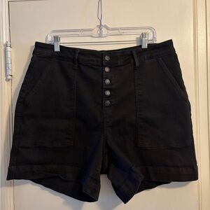 Judy Blue Black Button Front High Waisted Jean Shorts Size 3X